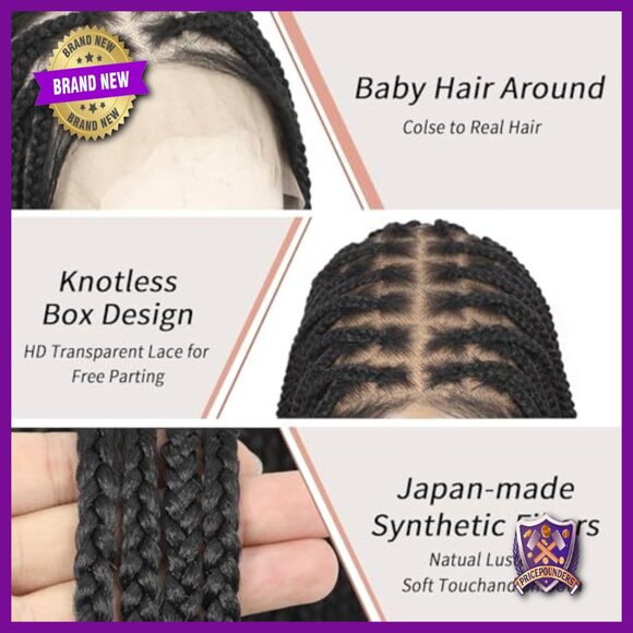 36 Inch Synthetic Full Lace Knotless Box Braid Wig for Daily Wear main image 5